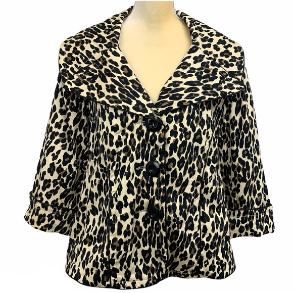 Lisa international Jackets & Blazers - SOLD Lisa International Large Animal Print Jacket